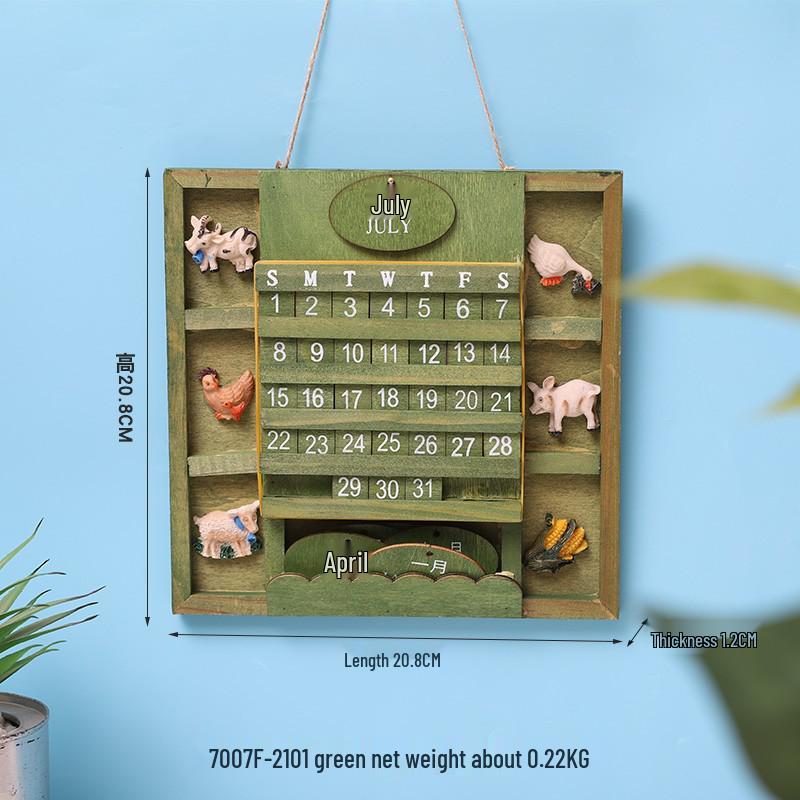 Creative Wooden Calendar Ornament - Small Desktop Date Display & Photo Props
