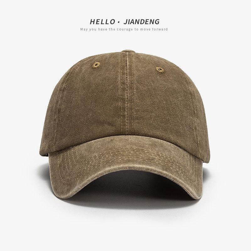 Hat Men's Trend Cap Women's Trend Brand Spring and Summer Versatile Washed Retro Soft Top Sunscreen Baseball Cap