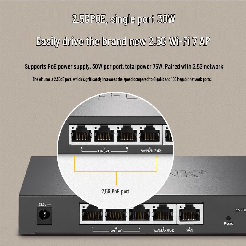 TP-LINK TL-R5005PE-AC 5-Port 2.5G PoE+AC Enterprise Router (CN version)