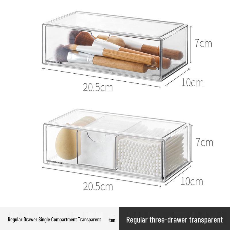 Transparent Mirror Cabinet Organizer: Narrow Cosmetic Drawer & Office Pen Holder