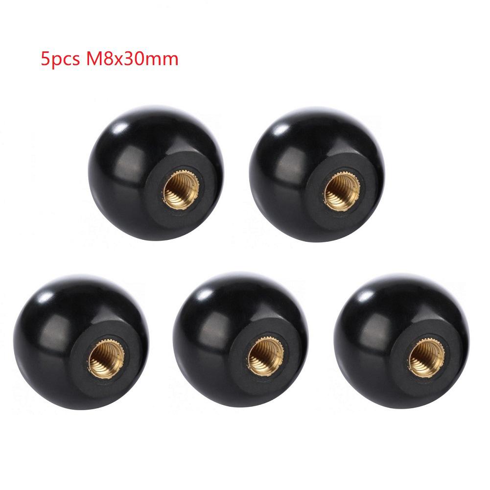 Reliable Bakelite Round Ball Knob 5Pcs Black Threaded Ball Design Suitable for Machinery and Electronic Equipment
