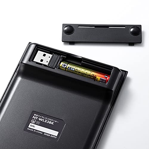 Sanwa Supply Wireless Keypad and Mouse Set, Quiet, USB A Connection, Black, NT-WL23SETBK