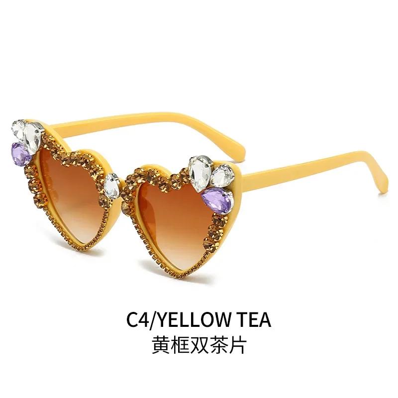 

Cat s Eye Goggles for Women Handmade Inlaid Imitation Diamond Style Shiny Sunglasses For Men And Women Premium Quality