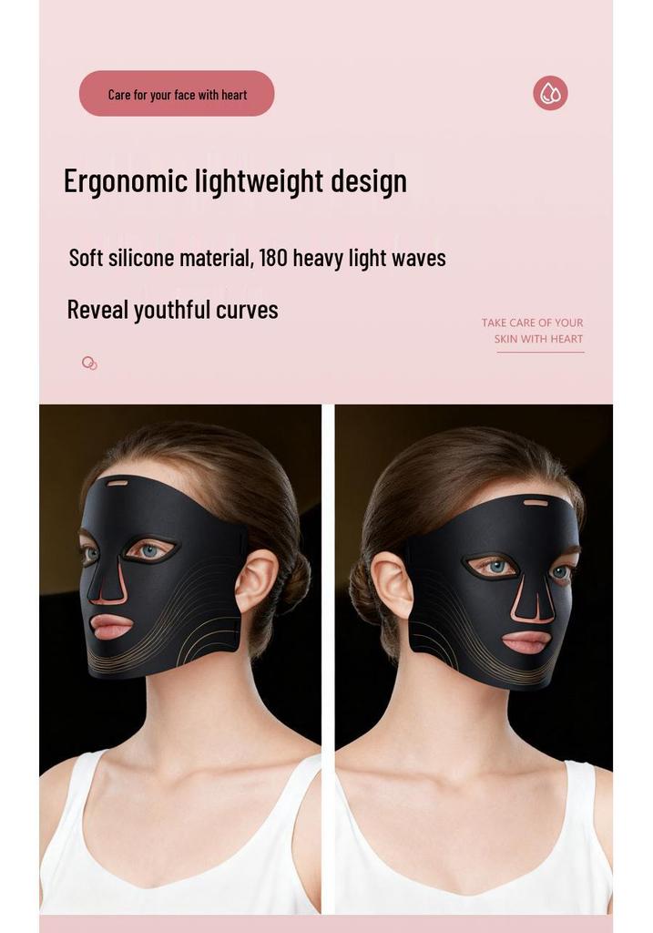 Cross-Border LED Red Light Photorejuvenation Face Mask - CE Approved Silicone Beauty Device with Large Red & Blue Light Panel