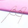 Purple Gold Love-Shaped Earrings Plated With Rose Gold Women'S Foreign Fashion Color Gold Earrings