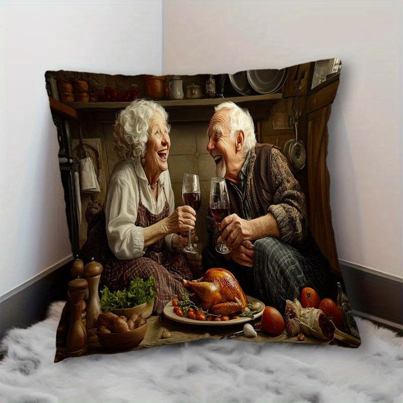 Short Plush Material pillowcaseWhimsical CharacterPrinted Pillowcases for Cozy Decor Sofa Seat Mattress Coverhome Decoration