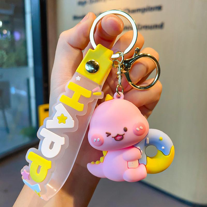 Cute Soft Silicone Dinosaur Keychain Perfect For Birthdays And Graduations