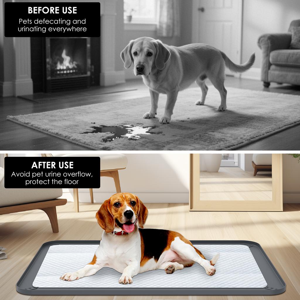 Dog Toilet Silicone Pee Pad Holder Foldable Leak Proof Foldable Puppy Potty Training Pad for Floor Protection Pet Supplies