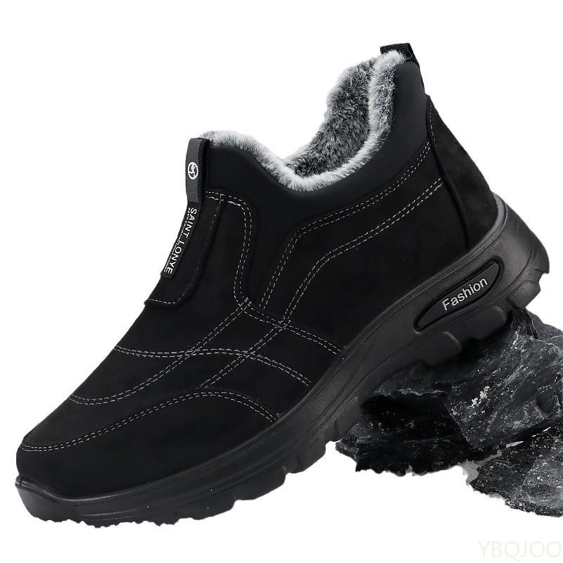 Winter middle elderly Cotton Shoes Velvet Comfort warm shoe Fashion light Male boots Casual non slip cloth shoes Zapatos Homme