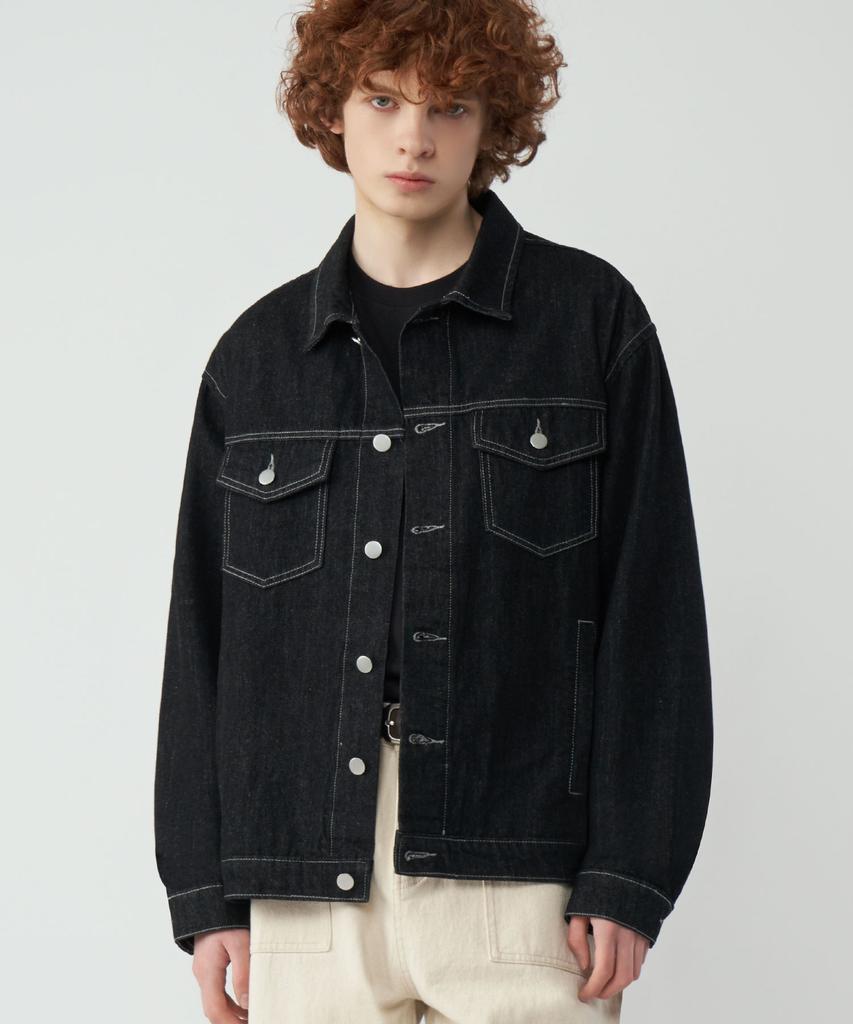 Untapped Studio Washed Stitch Denim Trucker Jacket