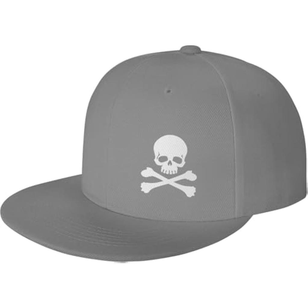 Pirate Skull And Crossbones Flat Brim Cap Polyester Outdoor Adult Baseball Snapback Hat