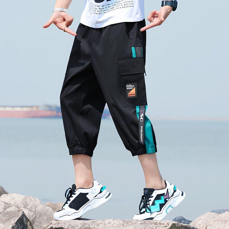 

Мужская одежда, шорты-карго, мужские спортивные шорты больших размеров, модные 7 летних брюк 3/4, мужские мешковатые брюки-бермуды 4XL чёрный