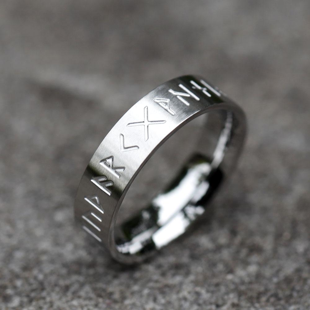 2026 NEW Men's 316L Stainless-steel Rings Retro Odin Norse Viking Amulet Rune RING for Teen Fashion Jewelry Gifts Free Shipping