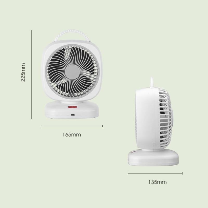 Neuer tragbarer kleiner Ventilator, doppelköpfiger, rotierender elektrischer Tischventilator, doppelschichtiger Umwälzventilator für den Haushalt