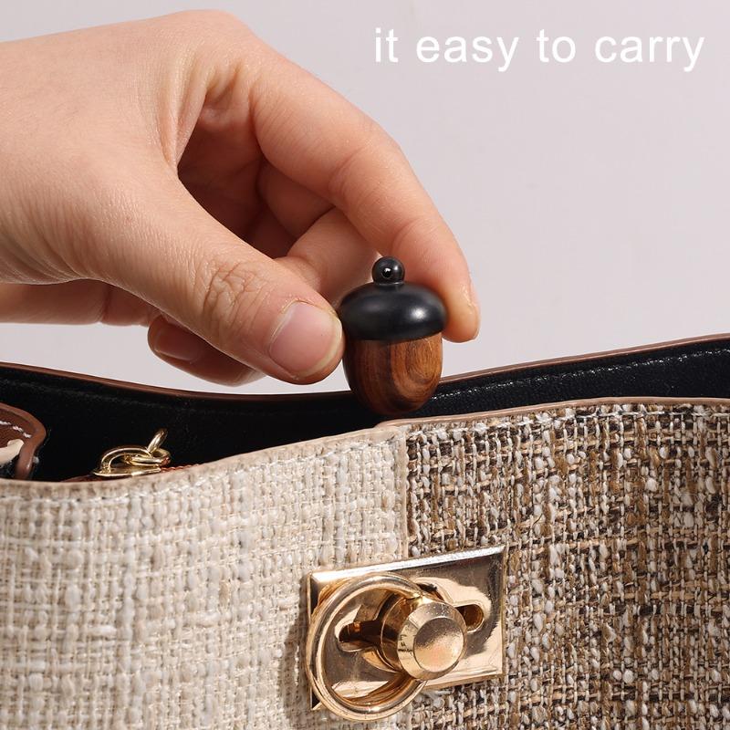 Mini Solid Wood Medicine Pill Box Portable Sandalwood Pill Tablets Case Storage Sealed Can Pinecone Nut Shaped Keychain Pendants