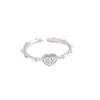 ANENJERY Love Heart Cross Shape Ring for Women New Fashion Adjustable Ring Party Jewelry Birthday Gifts