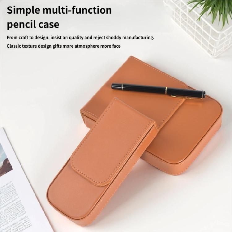 Compacts PU Pen Carrying Box With Protective Compartment 3/6 Slots Pen Case for Students Professional And Collectors