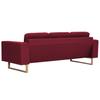 3 Seater Sofa Fabric Burgundy Red