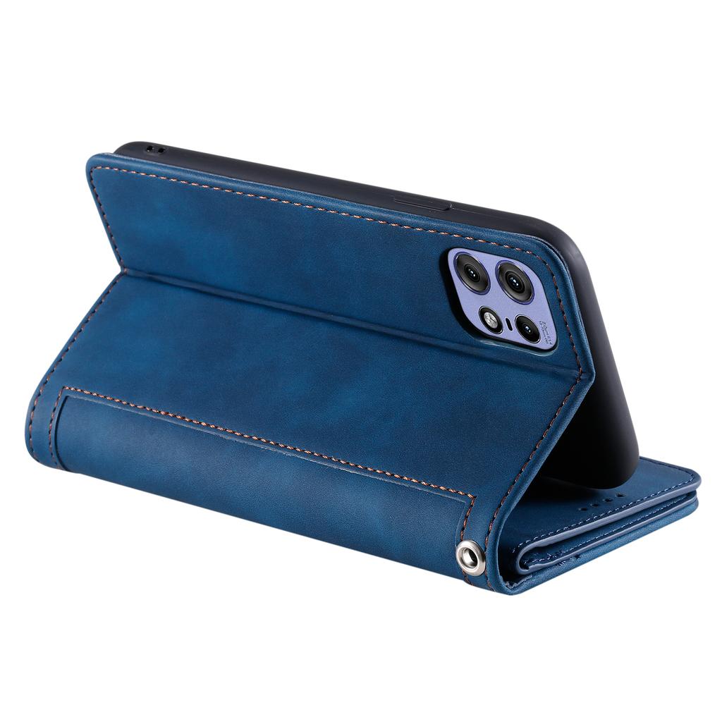 Für Motorola Edge 50 Pro 5G Hülle 9 Kartenfächer Leder Brieftasche Handyhülle mit Reißverschlusstasche