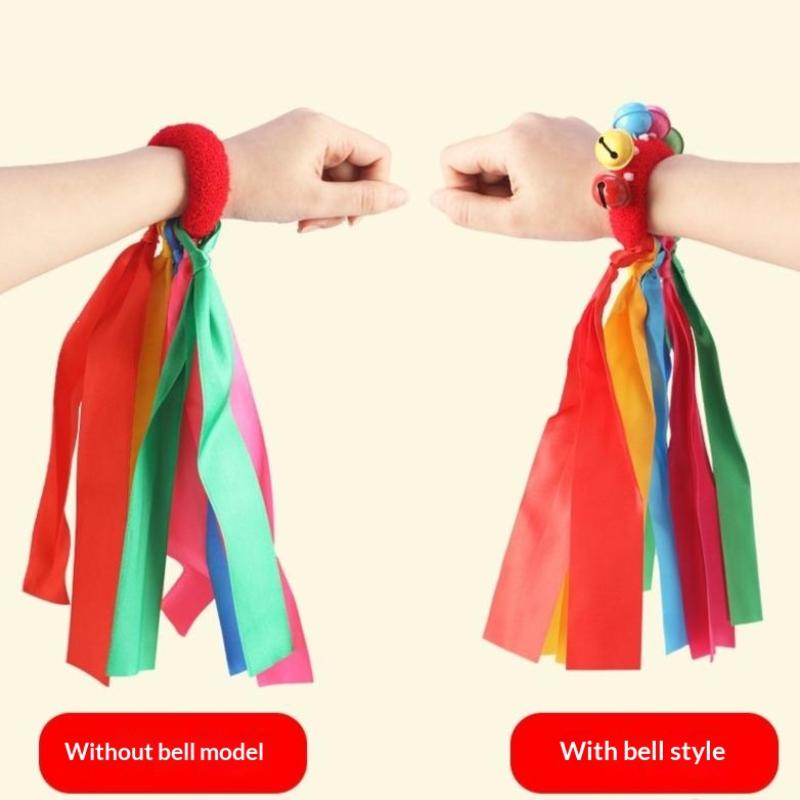 Children'S Wrist Ribbon Team Sports Pompom Cheerleading Big Match Pom Club Dance Props Elastic Bracelet With Elastic Rope
