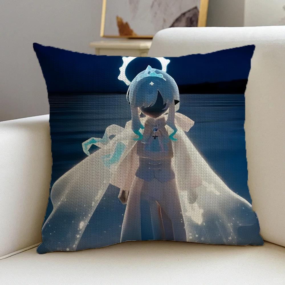 Cushion Cover Cushion Cover Pillowcase, Anti-Mite Invisible Zipper, Linen Sofa Cushion S-Sky C-Children Of The L-Light
