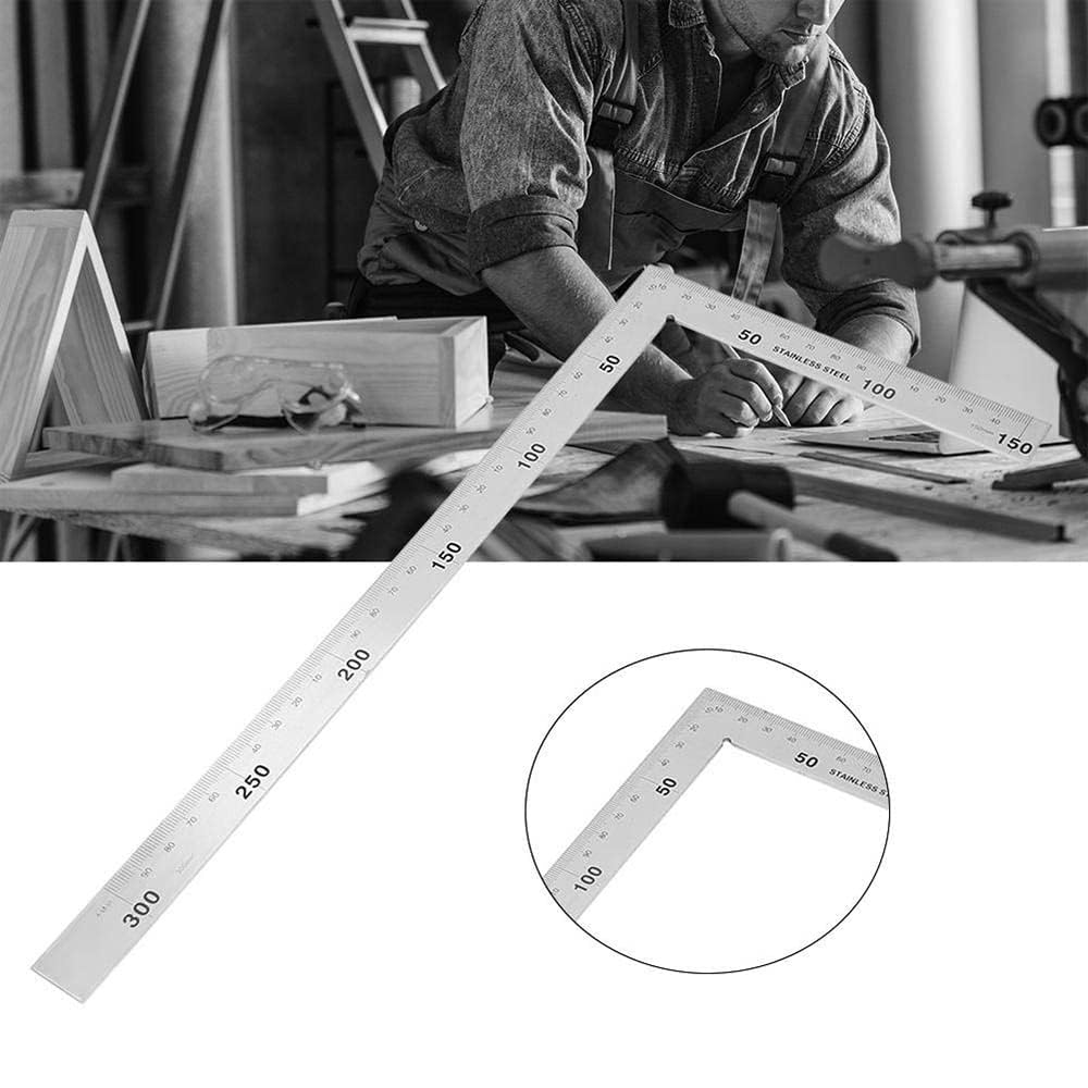 Smgda 30cm 90 Degree Stainless Steel Curved Ruler, L-Shaped Ruler for Angle Measurement, Ideal for Woodworking, Cutting, Drafting, and DIY