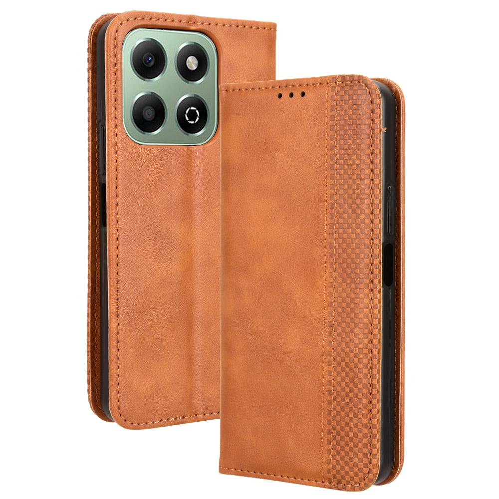 For Honor X6b 4G Cell Phone Case Retro PU Leather Wallet Phone Stand Cover