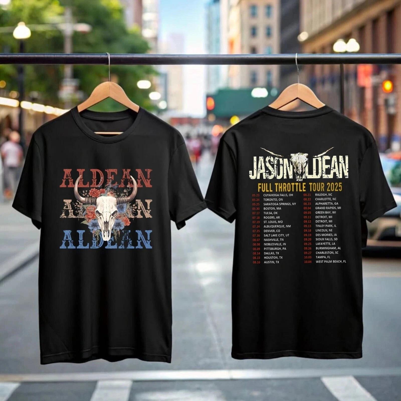 

Jason Aldean Full Throttle Tour 2025 All Size Unisex T-Shirt Gift for Fans XL