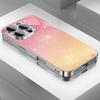 Pink glitter silver plated glass phone case suitable for iPhone 17 16 15 14 13 12 11 Pro/Max/Plus scratch resistant