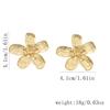 Vintage Metal Gold Color Flower Big Earrings for Women Fashion Floral Statement Earrings Jewelry Gift