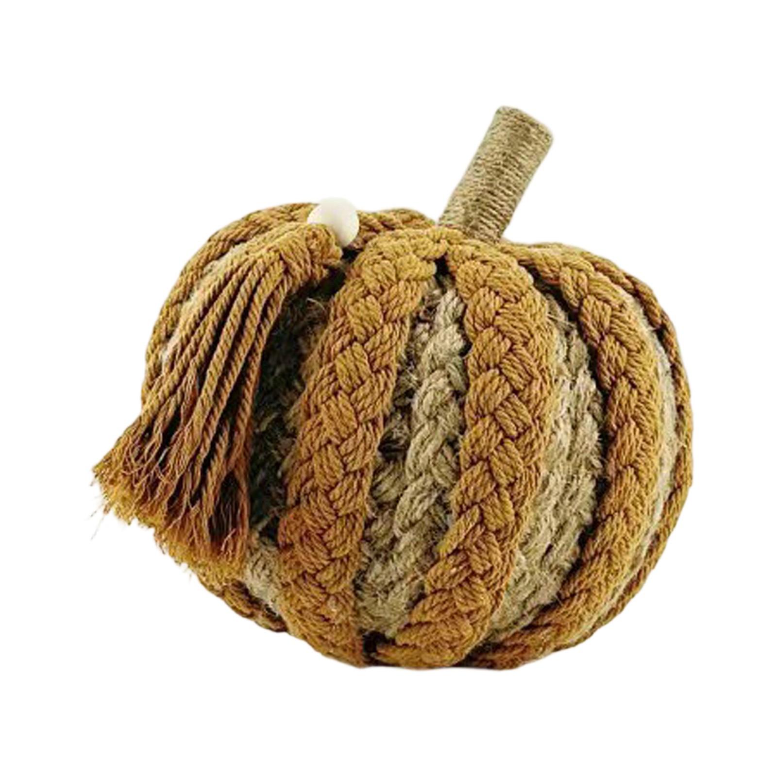 

Хлопковая веревка Тыква, Настольные украшения, Плетеные вручную украшения, Реквизит для праздничного украшения. One Size жёлтый