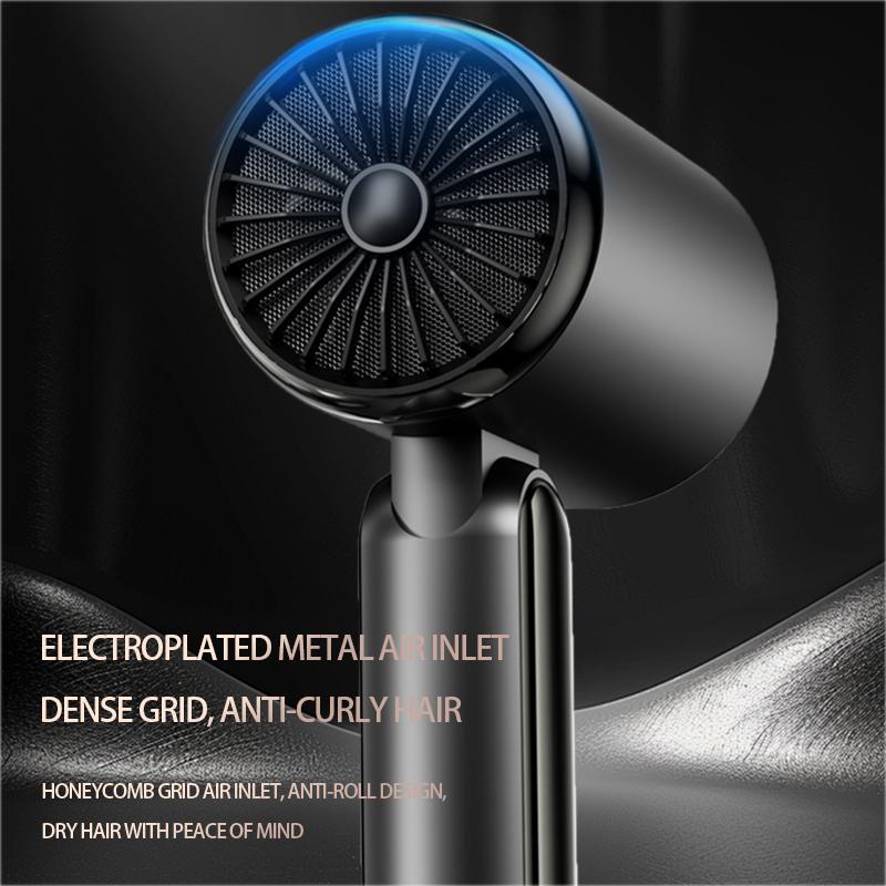 Folding Handle Hair Dryer with Large Hood, High Power Negative Ion Hair Dryer for Home Use, Fast Drying & Hair Care