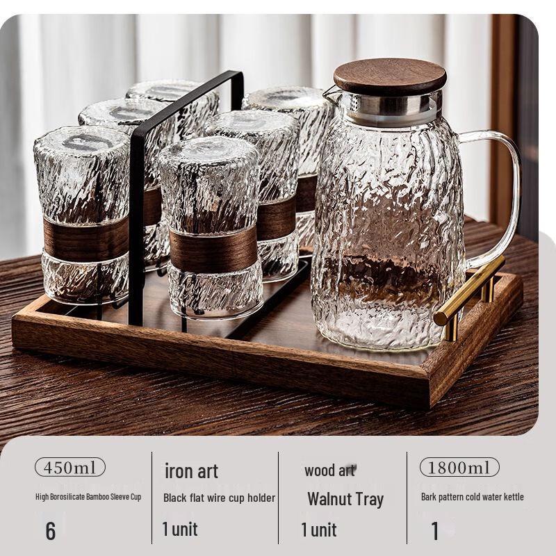 Jiakangming Embossed Heat-Resistant Glass Beverage Set