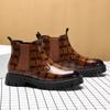 Martin Boots Casual Rubber Sole Round Head Low Top Square Heel Elastic Band British Martin Boots Large Size Men's Shoes
