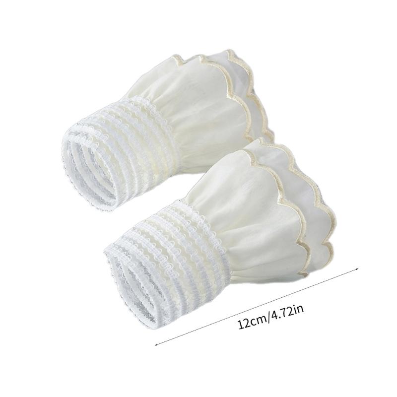 Wrist Cuffs Flared Ruffled Cuffs for For Shirt Sweater False Sleeve Ornaments Detachable Sleeves Cuffs Golden Brim