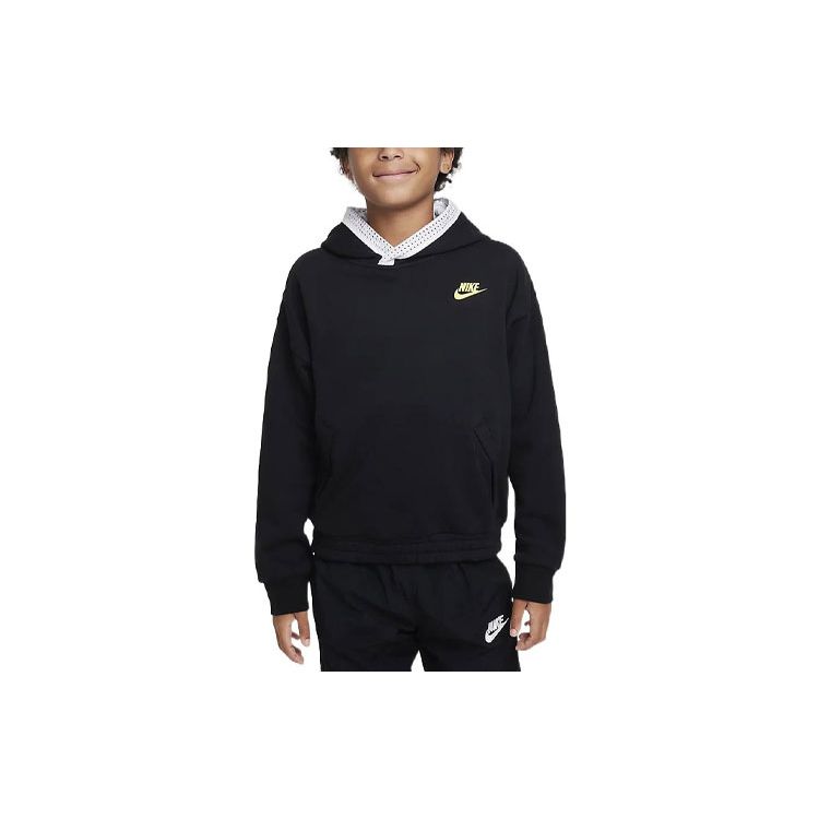 Nike Reversible Hooded Sweatshirt With Letter Logo Print Kids tops Black White DX5518-010