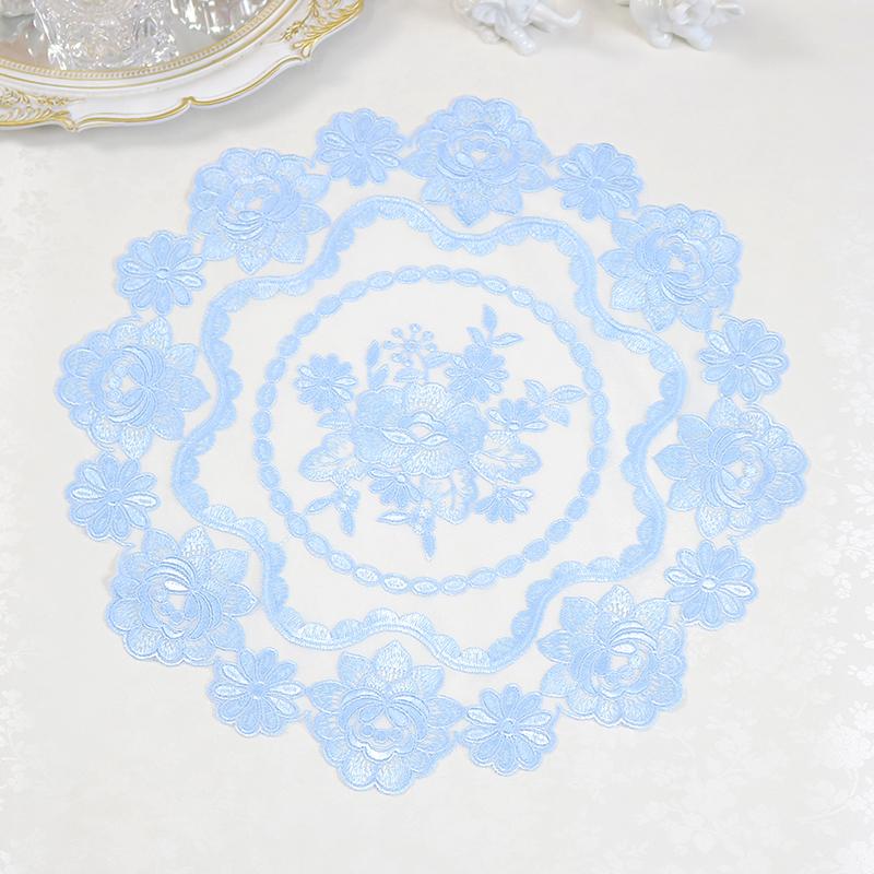 Round Mesh Rose Flower Embroidery Table Cloth Cover Wedding Tablecloth Dining Kitchen Christmas Table Decoration and Accessories
