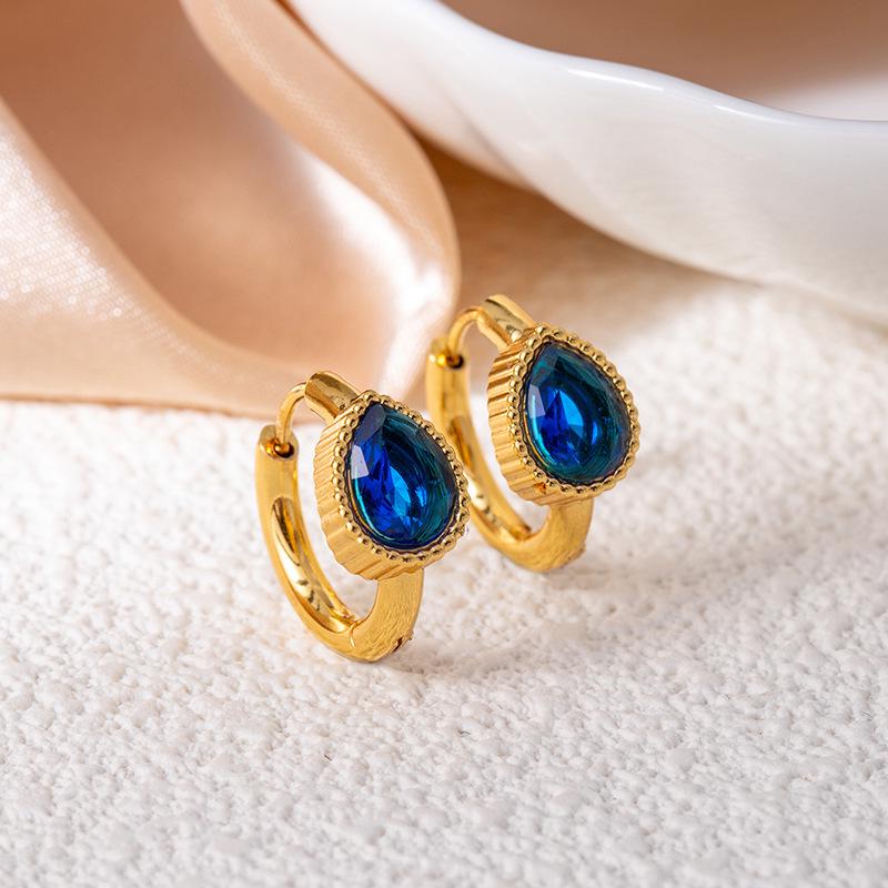 Hochwertige Edelstahl-Sternohrringe mit Vintage-Smaragd- und Zirkonkristallen