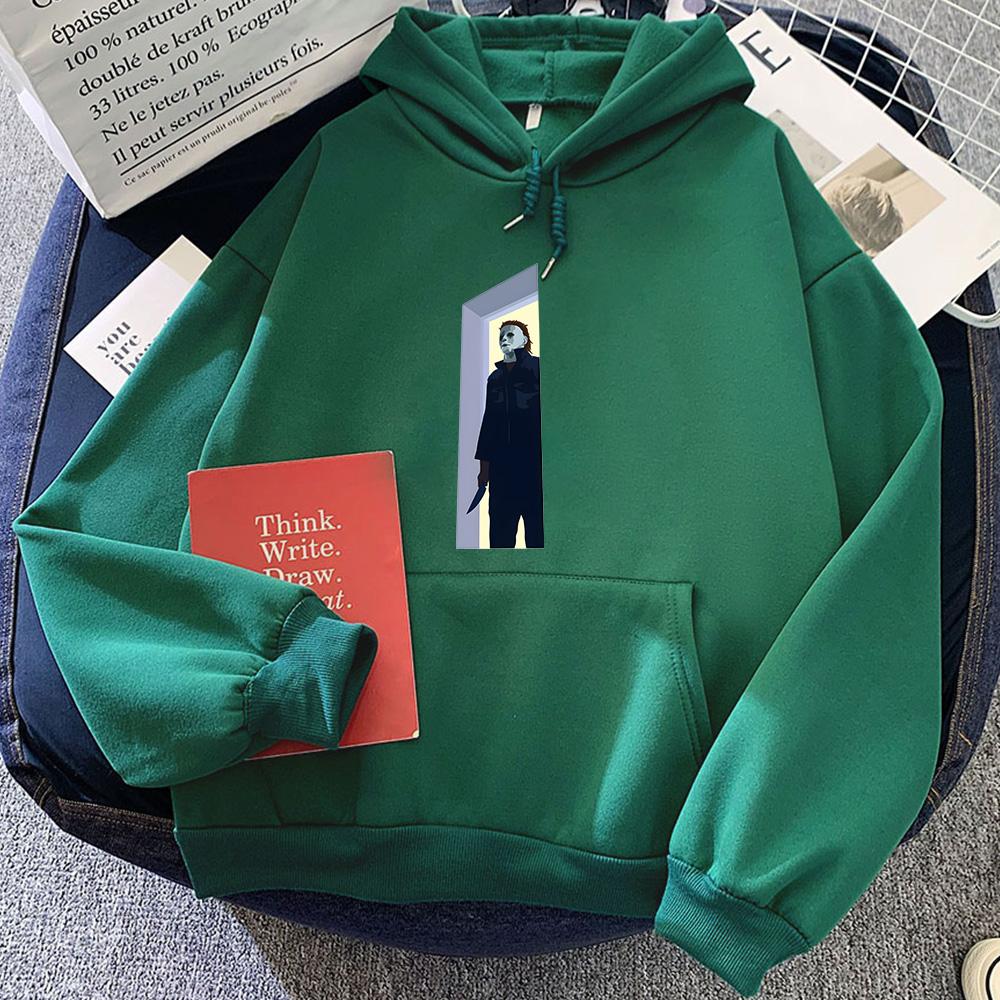 Michael Myers Halloween Horror Klassiker Film Hoodie Oversize Pop Vintage Sweatshirt für Herbst/Winter Lässig Weicher Kapuzenpullover