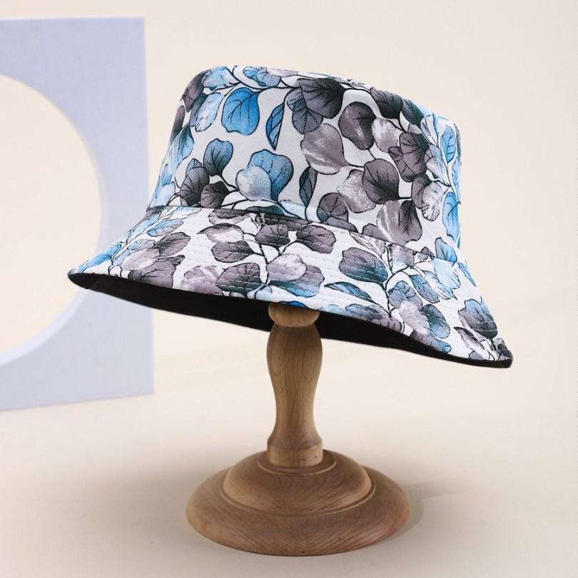 Spring And Summer Sun Hat Vacation Travel Double-Sided Sun Hat Face Small Print Leisure Bucket Hat