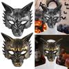 Half Face Halloween Mask Animal Cosplay Mask Punk Masquerade Mask  Men
