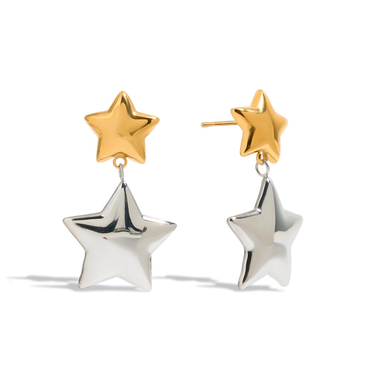 

Серьги-звезды Yori Золотой Серебряный Цвет Сочетание Нержавеющие 18K PVD Покрытие Персонализированные Модные Украшения Бижутерия Подарок