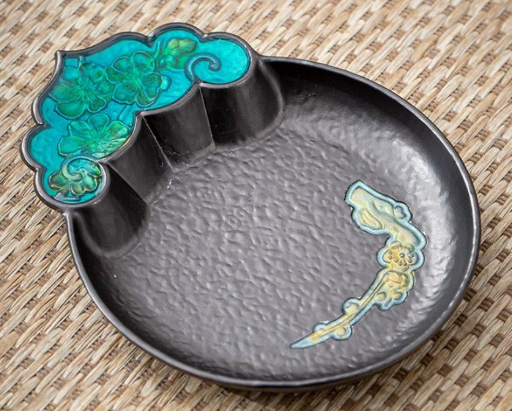 Japanese Antique Copper Coasters Retro Heat Insulation Cup Holder Mat Pad Chinese Kung Fu Gungfu Tea Ceremony Tea Trays Teaware