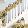 5/10pcs Gold Christmas Flower Ornaments Xmas Tree Decoration Red Gold Glitter Artificial Flowers Christmas Party Decor Wedding