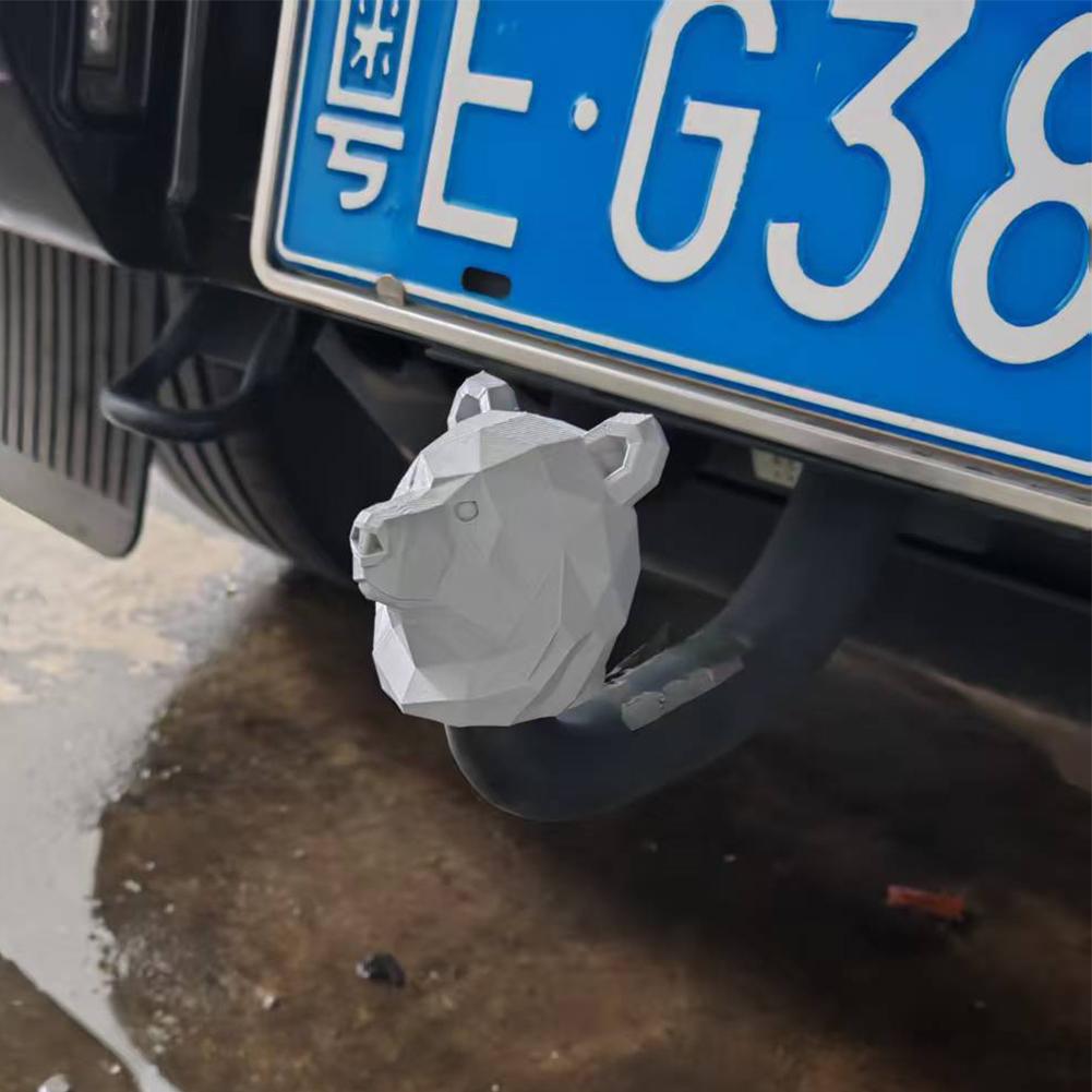 Bear Head Trailer Hitch Cover Tube Plug Insert Cartoon Car Accessories For Truck SUV RV ATV Boat Towing R8K8