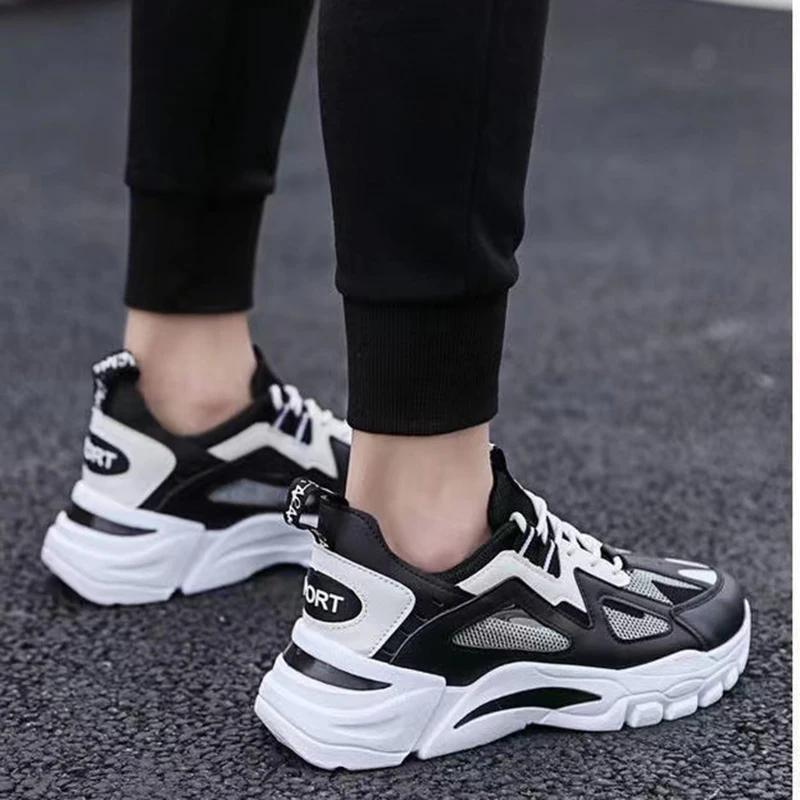 Men's Sports Shoes Spring New Mesh Breathable Casual Sports Shoes Fashionable Thick Soled Lightweight Running Shoes