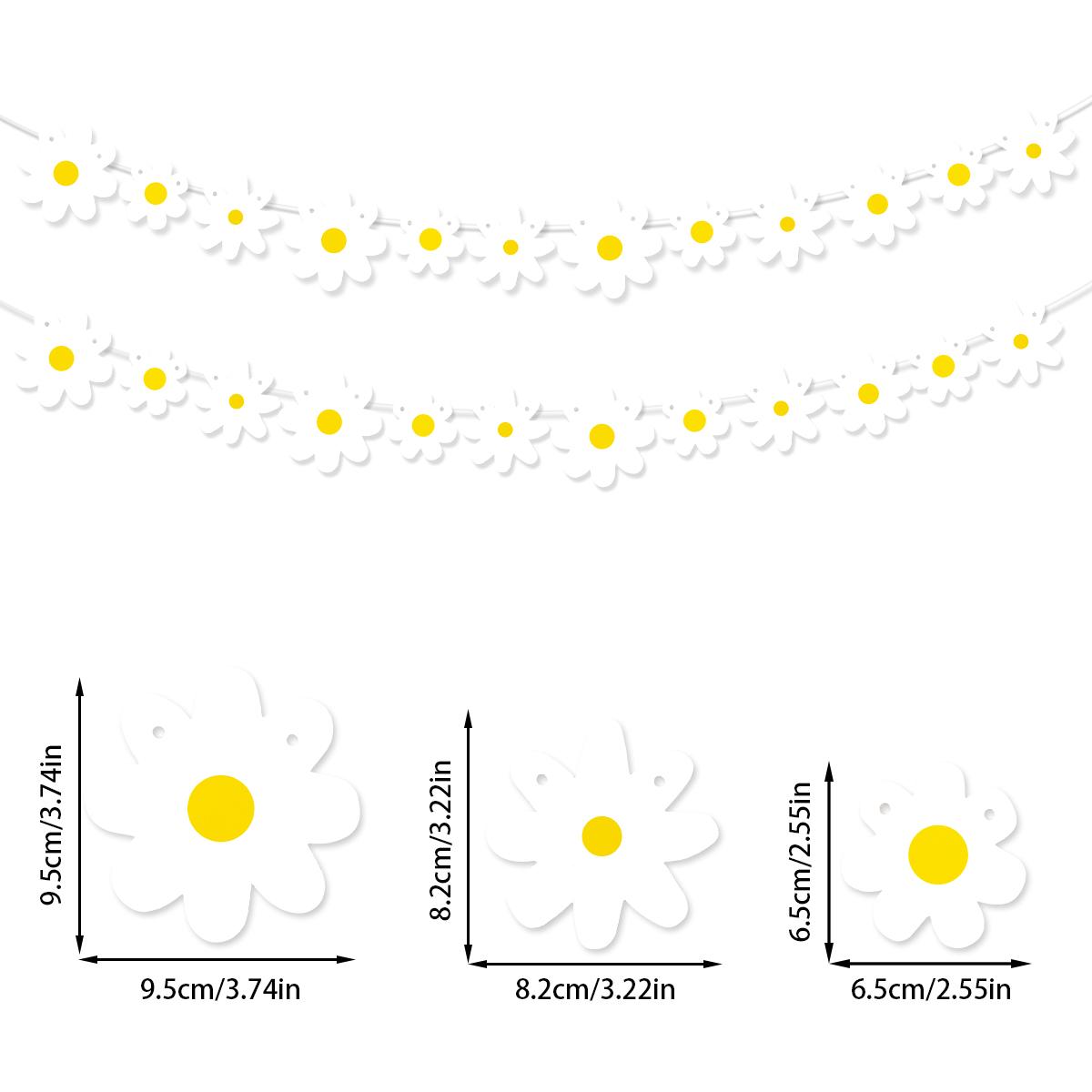 

1 комплект баннеров с ромашками для вечеринки по случаю дня рождения, цветочная гирлянда, украшение для вечеринки в стиле весенне-летней ромашковой тематики, баннер для вечеринки по случаю рождения ребенка, свадьбы белый