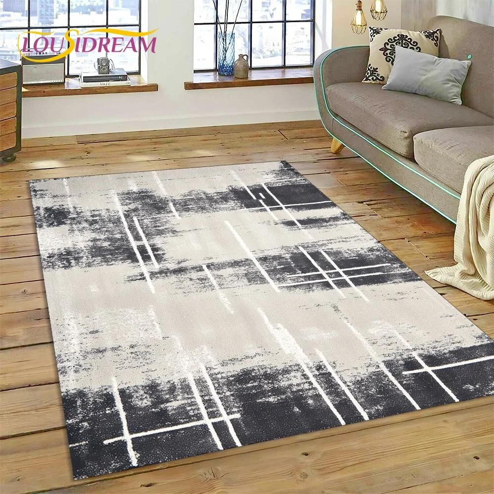 2025 New Style Bohemian Abstract Modern Art Geometry Carpet Rug for Living Room Bedroom Home Sofa Decoration,Non-slip Floor Mat