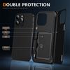 For iPhone 14 Pro Max Card Holder Case Flip Kickstand TPU+PC Protective Phone Cover