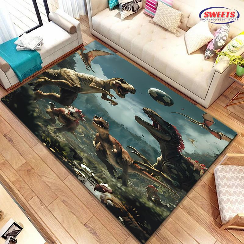 New Shelves ! Classic Jurassic Park Carpet, Living Room Bedroom Office Children's Room of Choice, Non-slip Machine Washable Mat